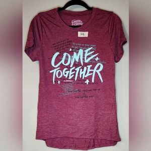 Ladies burgundy Come Together t-shirt